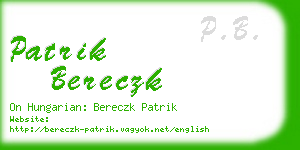 patrik bereczk business card